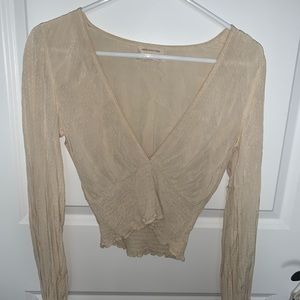 urban outfitters cream long sleeve top